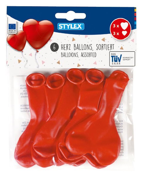 [359541] BALLON,HERZFORM,ROT,6ERSB