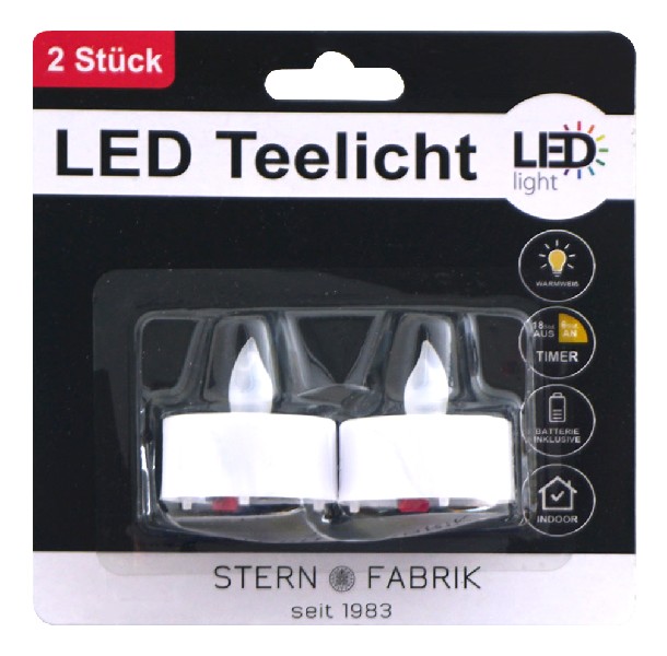 TEELICHT LED 2ER M.TIM.SB