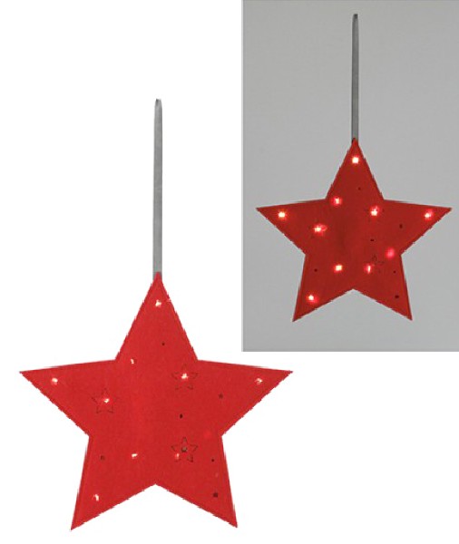 STERN FILZ LED ROT 30CM